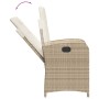 Set da Pranzo da Giardino 7 pz con Cuscini Beige in Polyrattan