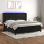 Letto a Molle con Materasso e LED Nero 200x200 cm in Velluto