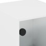 Comodino con Anta in Vetro Bianco 35x37x42 cm