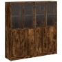 Libreria Ante Rovere Fumo 136x37x142 cm in Legno Multistrato