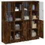 Libreria Ante Rovere Fumo 136x37x142 cm in Legno Multistrato