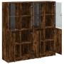 Libreria Ante Rovere Fumo 136x37x142 cm in Legno Multistrato