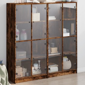 Libreria Ante Rovere Fumo 136x37x142 cm in Legno Multistrato