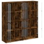 Libreria Ante Rovere Fumo 136x37x142 cm in Legno Multistrato