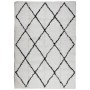 Tappeto Shaggy PAMPLONA a Pelo Lungo Crema e Nero 120x170 cm