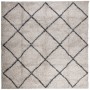 Tappeto Shaggy PAMPLONA Pelo Lungo Beige e Antracite 120x120cm