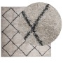 Tappeto Shaggy PAMPLONA Pelo Lungo Beige e Antracite 120x120cm