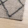 Tappeto Shaggy PAMPLONA Pelo Lungo Beige e Antracite 120x120cm