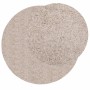 Tappeto Shaggy PAMPLONA a Pelo Lungo Moderno Beige Ø 80 cm