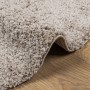 Tappeto Shaggy PAMPLONA a Pelo Lungo Moderno Beige Ø 80 cm