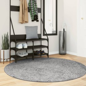 Tappeto Shaggy PAMPLONA a Pelo Lungo Moderno Grigio Ø 160 cm