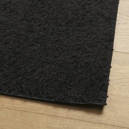 Tappeto Shaggy PAMPLONA a Pelo Lungo Moderno Nero 80x250 cm