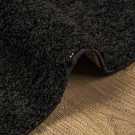 Tappeto Shaggy PAMPLONA a Pelo Lungo Moderno Nero 80x250 cm