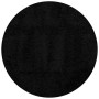Tappeto Shaggy PAMPLONA a Pelo Lungo Moderno Nero Ø 120 cm
