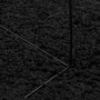 Tappeto Shaggy PAMPLONA a Pelo Lungo Moderno Nero Ø 120 cm