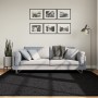 Tappeto Shaggy PAMPLONA a Pelo Lungo Moderno Nero 200x200 cm