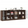 Libreria con Ante Rovere Marrone 204x37x75 cm Legno Multistrato