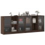 Libreria con Ante Rovere Marrone 204x37x75 cm Legno Multistrato