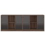 Libreria con Ante Rovere Marrone 204x37x75 cm Legno Multistrato