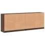 Libreria con Ante Rovere Marrone 204x37x75 cm Legno Multistrato