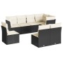 Set Divani da Giardino con Cuscini 8 pz Nero in Polyrattan