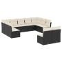 Set Divani da Giardino 11 pz con Cuscini in Polyrattan Nero