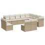 Set Divani da Giardino 12 pz con Cuscini Beige in Polyrattan