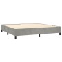 Letto a Molle Materasso e LED Grigio Chiaro 200x200 cm Velluto