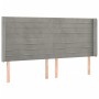 Letto a Molle Materasso e LED Grigio Chiaro 200x200 cm Velluto