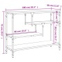 Tavolino Consolle Nero 100x30x75 cm in Legno Multistrato