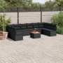 Set Divani da Giardino 11 pz con Cuscini in Polyrattan Nero