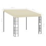 Gazebo a Parete 3x3 m Crema in Tessuto