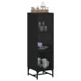 Credenza con Ante in Vetro Nera 35x37x120 cm