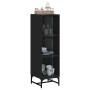 Credenza con Ante in Vetro Nera 35x37x120 cm