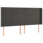 Letto a Molle con Materasso e LED Grigio Scuro 200x200 cm