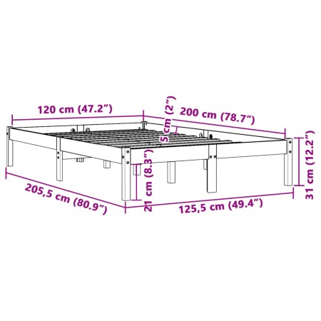 Giroletto Marrone Cera 120x200 cm in Legno Massello di Pino