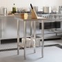 Tavolo Lavoro da Cucina con Paraschizzi 55x55x93cm Acciaio Inox