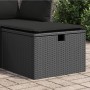 Sgabello Giardino con Cuscino Nero 55x55x37 cm in Polyrattan