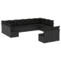 Set Divani da Giardino 12 pz con Cuscini Nero in Polyrattan