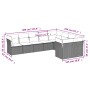 Set Divano da Giardino 9 pz con Cuscini Grigio in Polyrattan