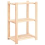 Scaffale a 3 Livelli 60x38x90 cm in Massello di Pino 150 kg