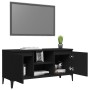 Mobile TV con Gambe in Metallo Nero 103,5x30x50 cm