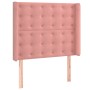 Letto a Molle con Materasso e LED Rosa 100x200 cm in Velluto