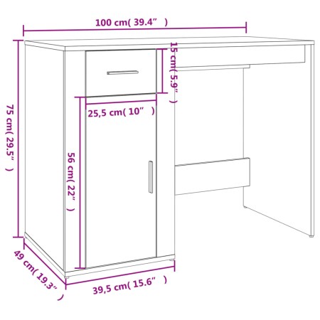 Scrivania con Armadietto Rovere Sonoma in Legno Multistrato