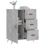 Credenza Grigio Cemento 69,5x34x90 cm in Legno Multistrato