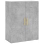 Credenza Grigio Cemento 69,5x34x180 cm in Legno Multistrato