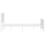 Giroletto con Testiera e Pediera Metallo Bianco 140x190 cm
