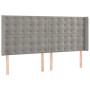 Letto a Molle Materasso e LED Grigio Chiaro 200x200 cm Velluto