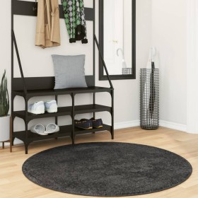 Tappeto Shaggy PAMPLONA a Pelo Lungo Moderno Antracite Ø 160 cm