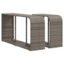 Scaffali Portaoggetti 2 pz in Polyrattan Grigio